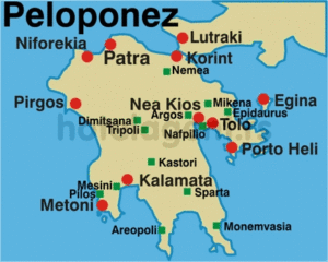 peloponez mapa